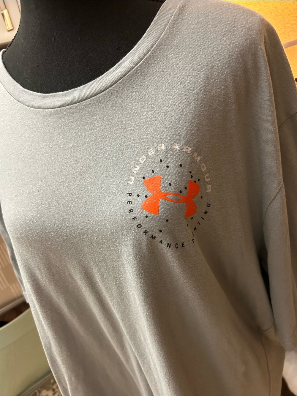 Under Armour Women's Gray Long-Sleeve Tee with Orange Logo